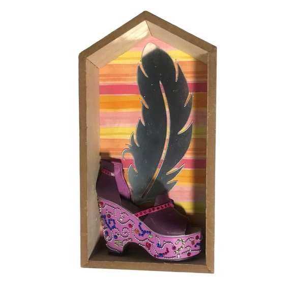 Unbranded Art Girly Pink And Purple Shadow Box Handmade Kitschy